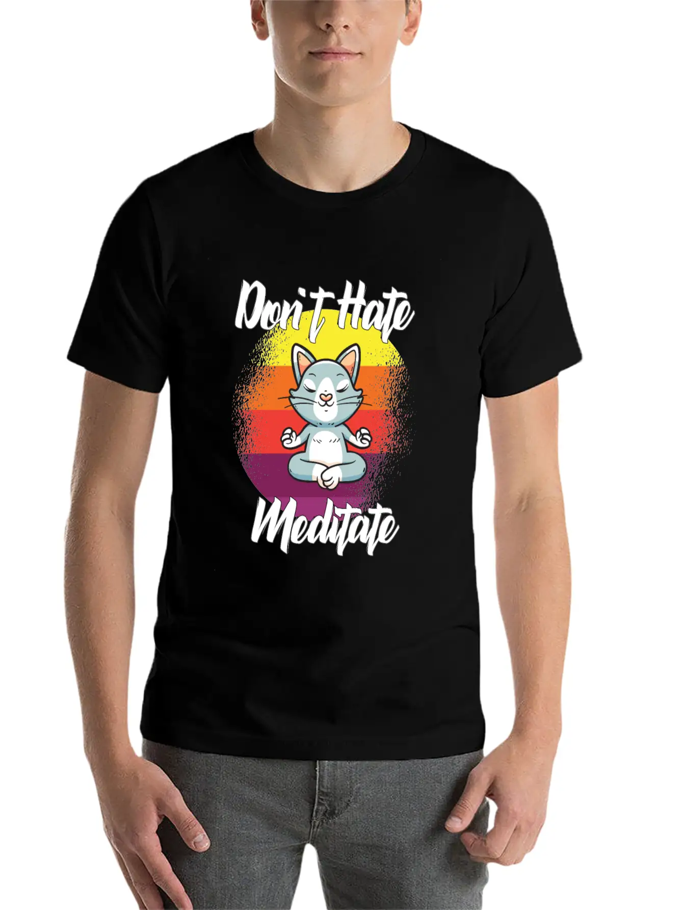Dont Hate Meditate Yoga Unisex Casual T-Shirt – Clean Design For Daily Comfort