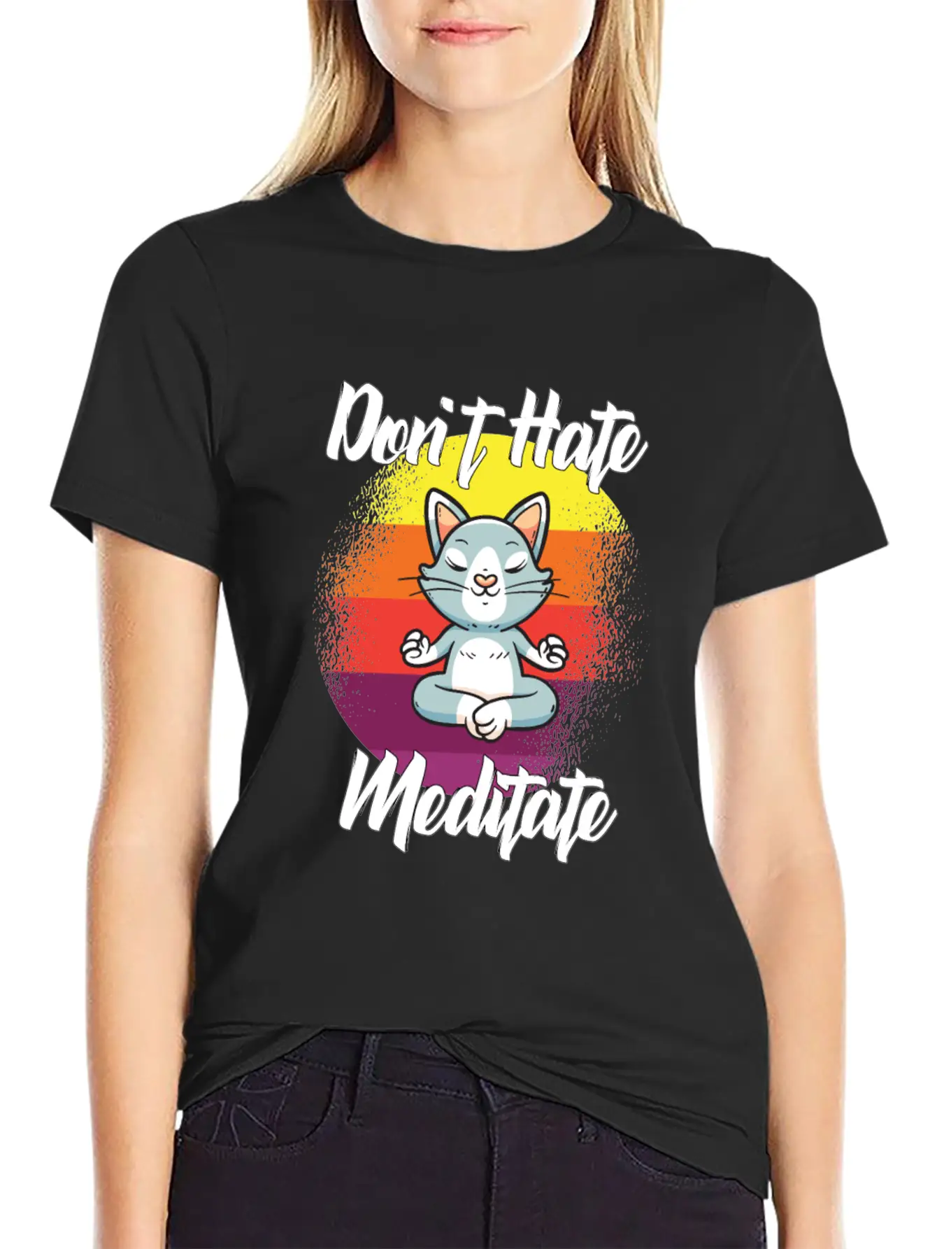 Dont Hate Meditate Yoga Unisex Casual T-Shirt – Clean Design For Daily Comfort