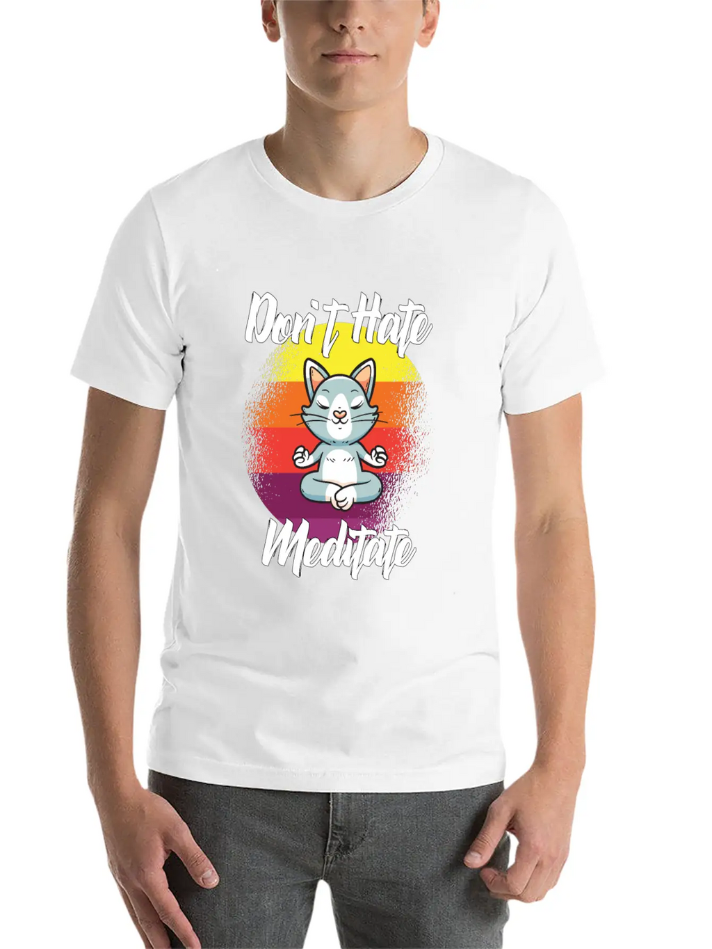 Dont Hate Meditate Yoga Unisex Casual T-Shirt – Clean Design For Daily Comfort