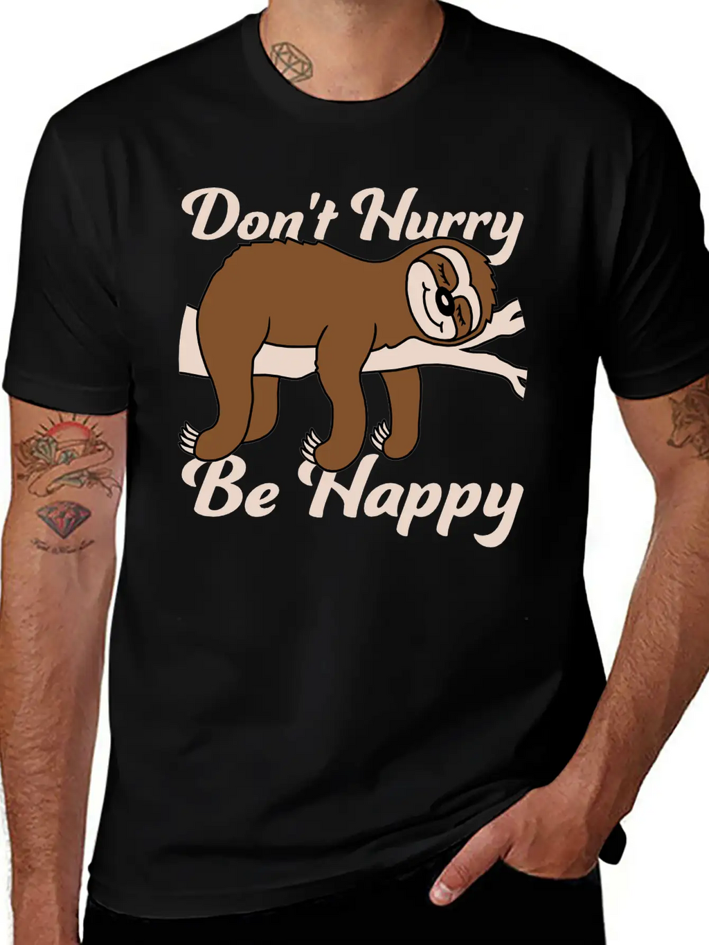 Dont Hurry Be Happy Essential Cotton Tee For Daily Outfits – Unisex Style