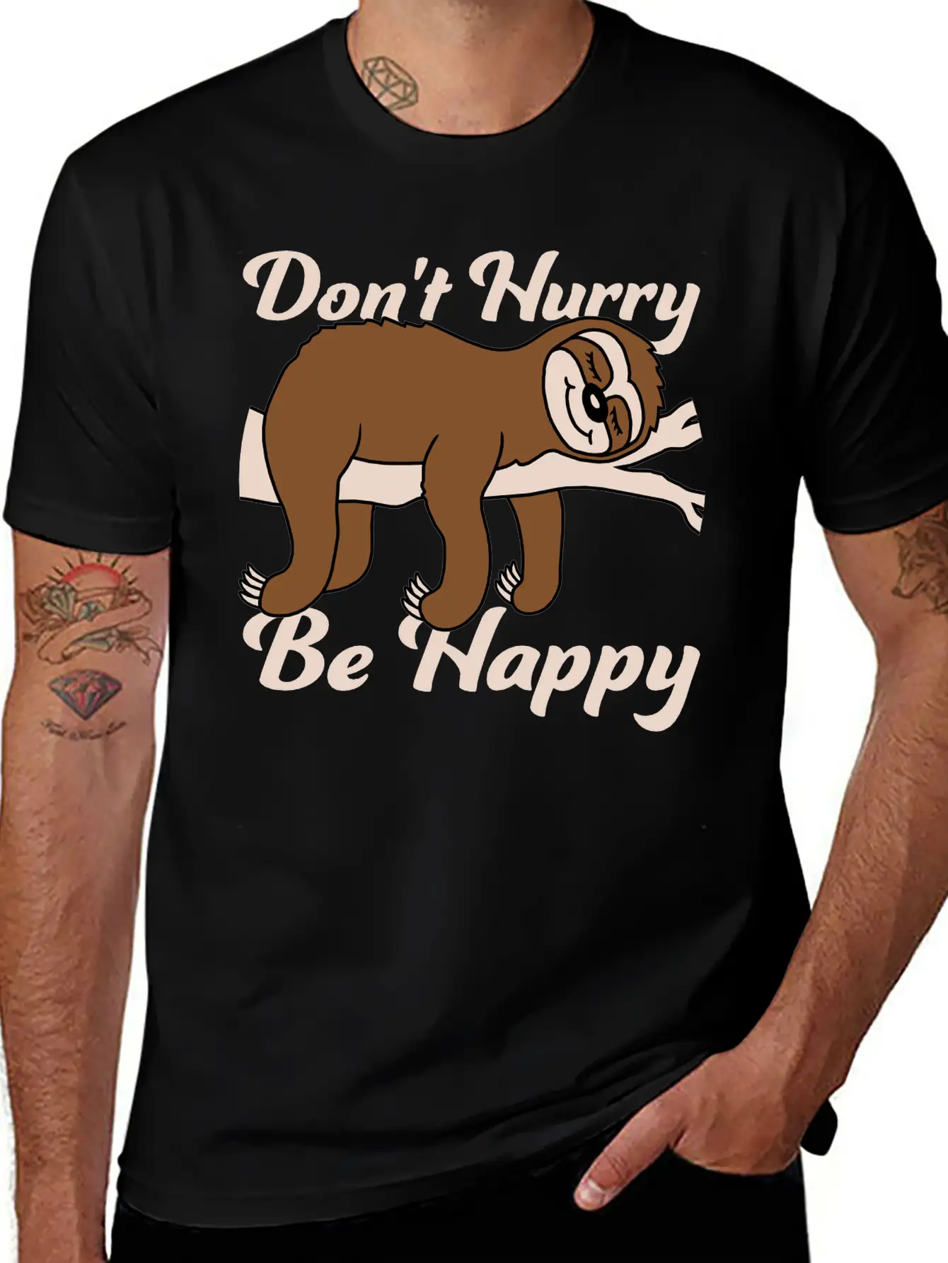 Dont Hurry Be Happy Essential Cotton Tee For Daily Outfits – Unisex Style
