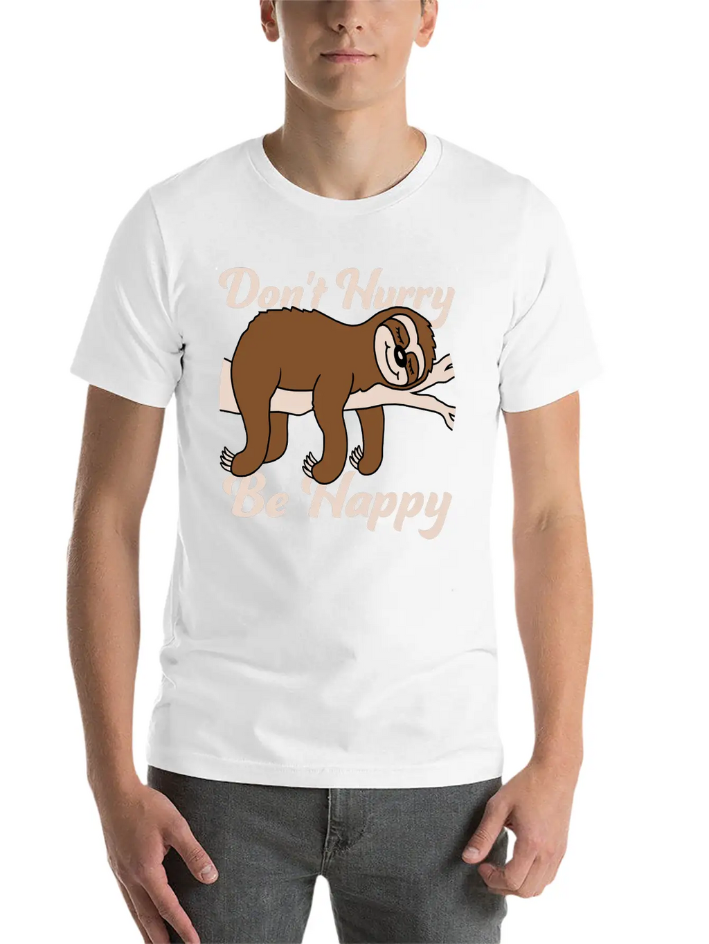 Dont Hurry Be Happy Essential Cotton Tee For Daily Outfits – Unisex Style