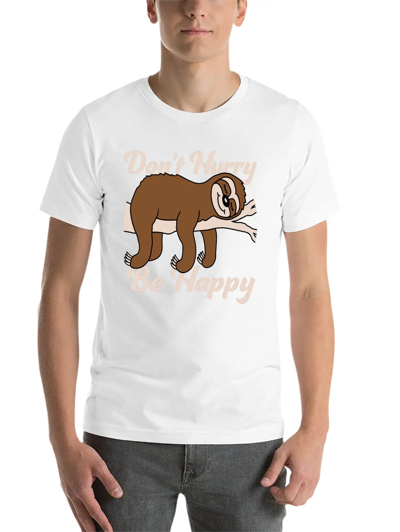 Dont Hurry Be Happy Essential Cotton Tee For Daily Outfits – Unisex Style