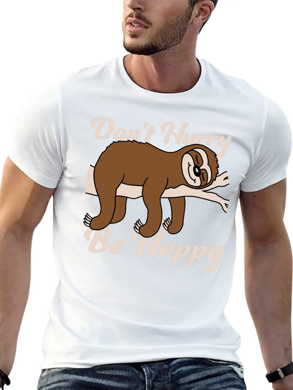 Dont Hurry Be Happy Essential Cotton Tee For Daily Outfits – Unisex Style