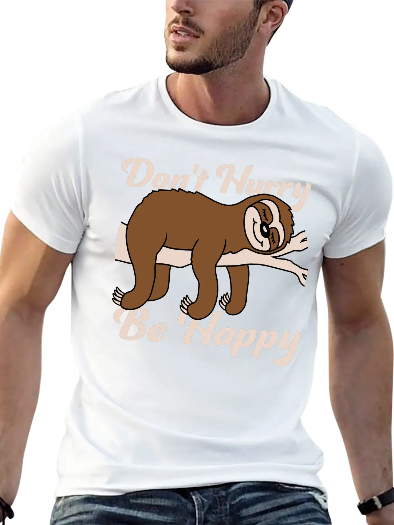 Dont Hurry Be Happy Essential Cotton Tee For Daily Outfits – Unisex Style