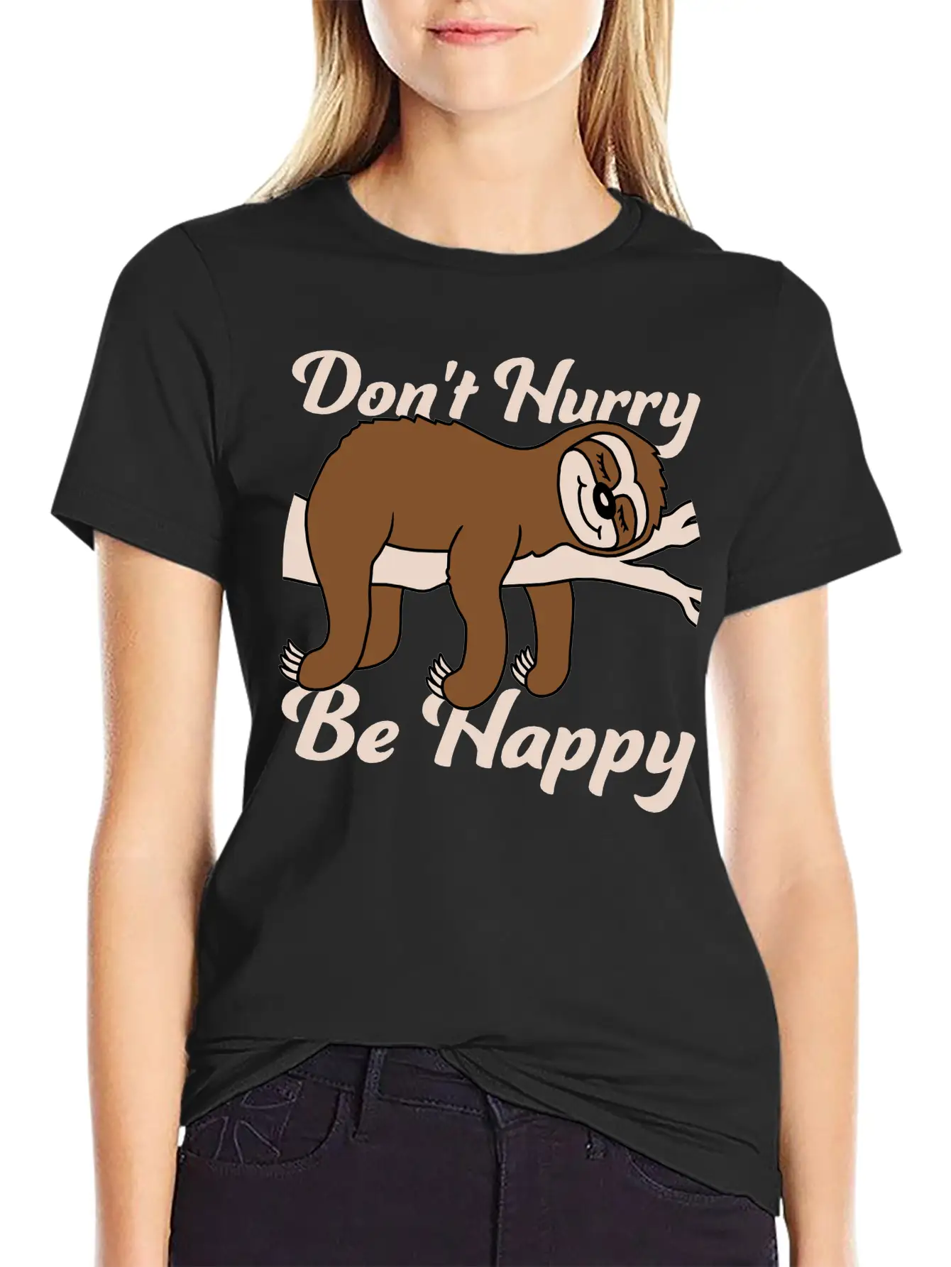 Dont Hurry Be Happy Essential Cotton Tee For Daily Outfits – Unisex Style