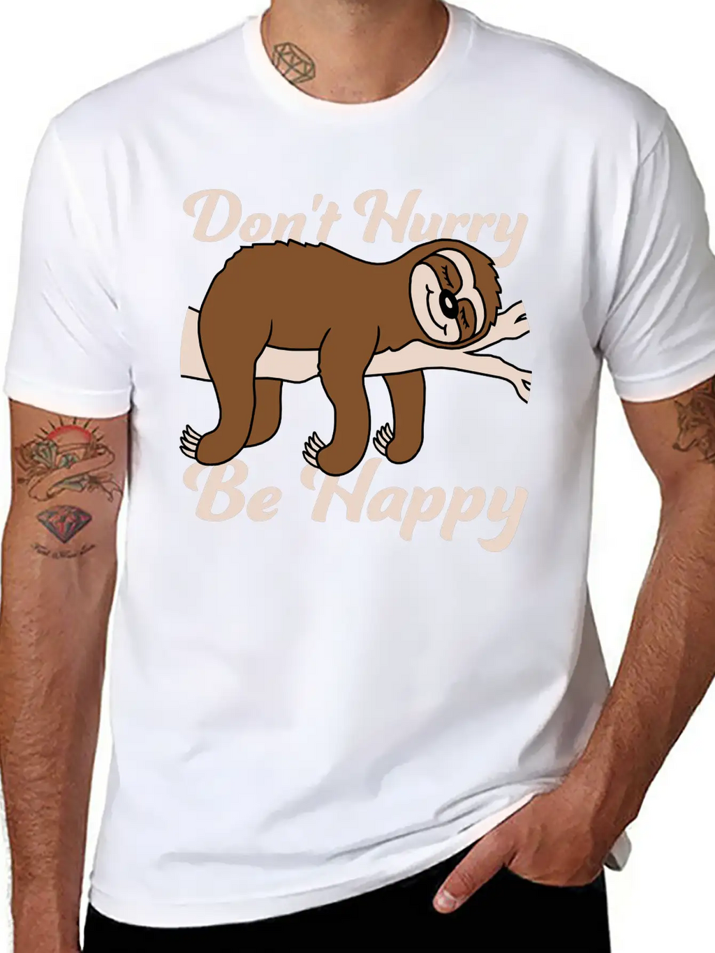 Dont Hurry Be Happy Essential Cotton Tee For Daily Outfits – Unisex Style