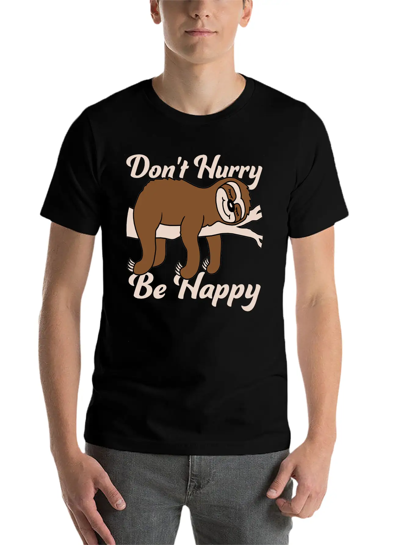 Dont Hurry Be Happy Essential Cotton Tee For Daily Outfits – Unisex Style
