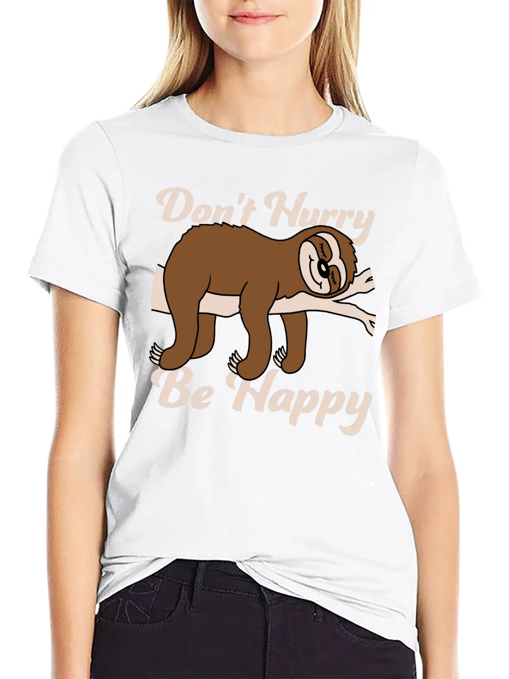 Dont Hurry Be Happy Essential Cotton Tee For Daily Outfits – Unisex Style