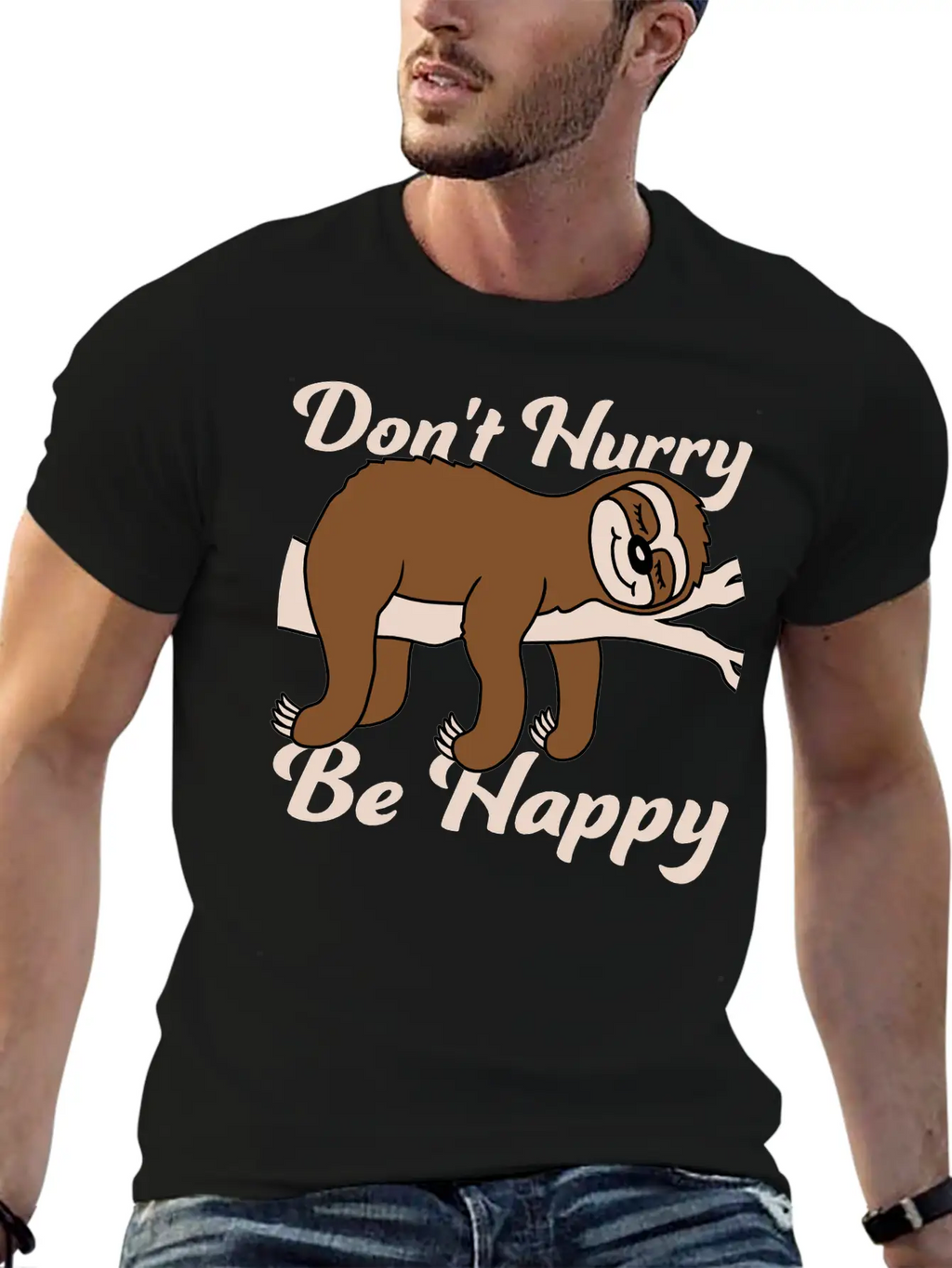 Dont Hurry Be Happy Essential Cotton Tee For Daily Outfits – Unisex Style