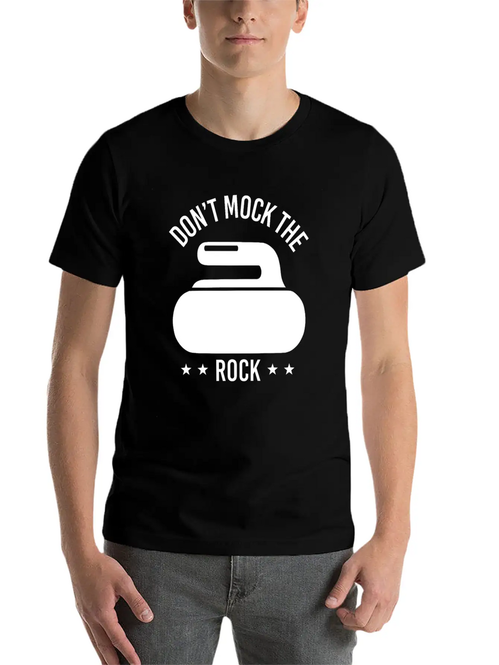 Don't Mock The Rock Curling Curl Geschenk Gift Unisex Short Sleeve Soft Cotton T-Shirt – Casual Everyday Wear