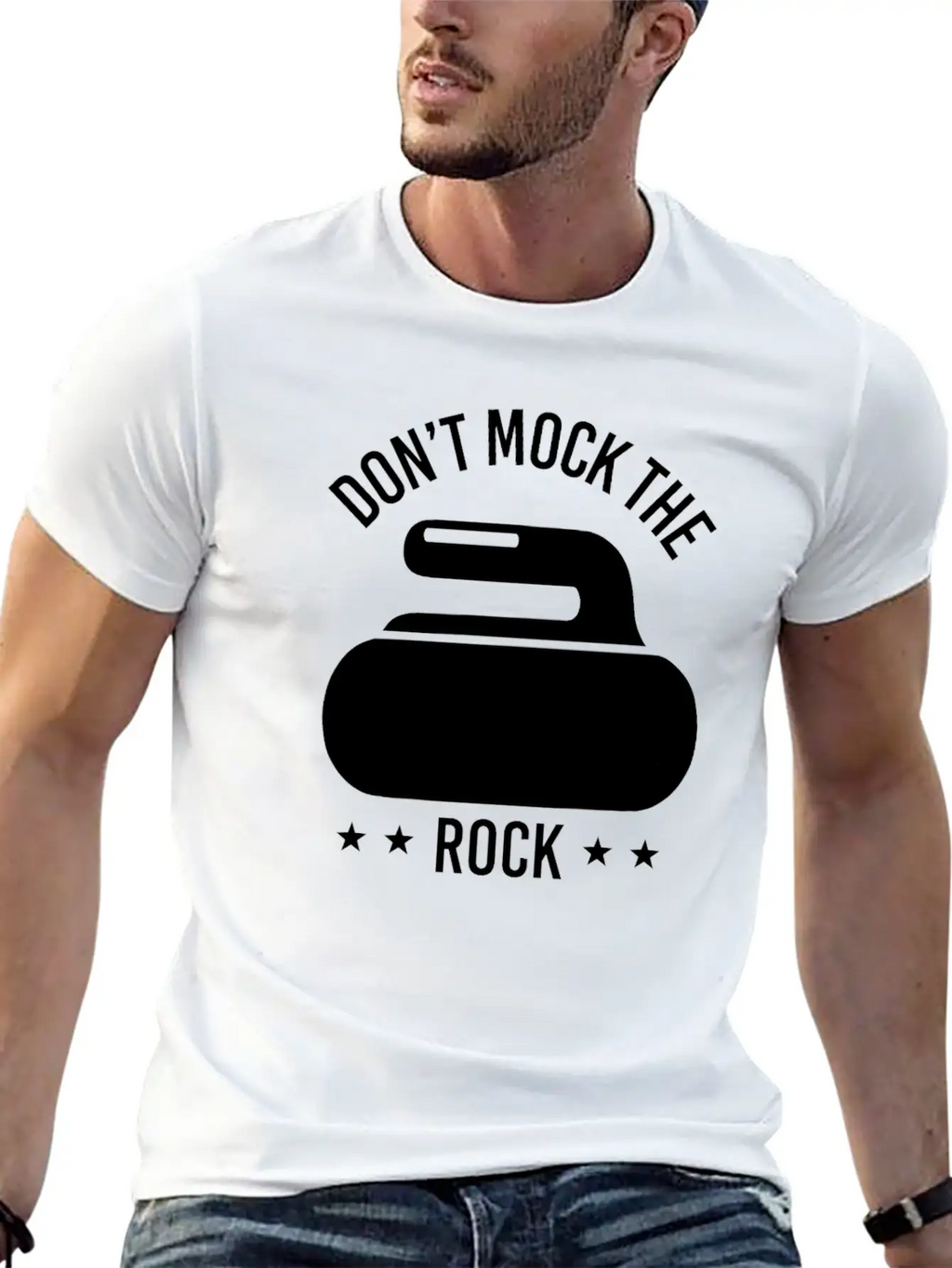 Don't Mock The Rock Curling Curl Geschenk Gift Unisex Short Sleeve Soft Cotton T-Shirt – Casual Everyday Wear