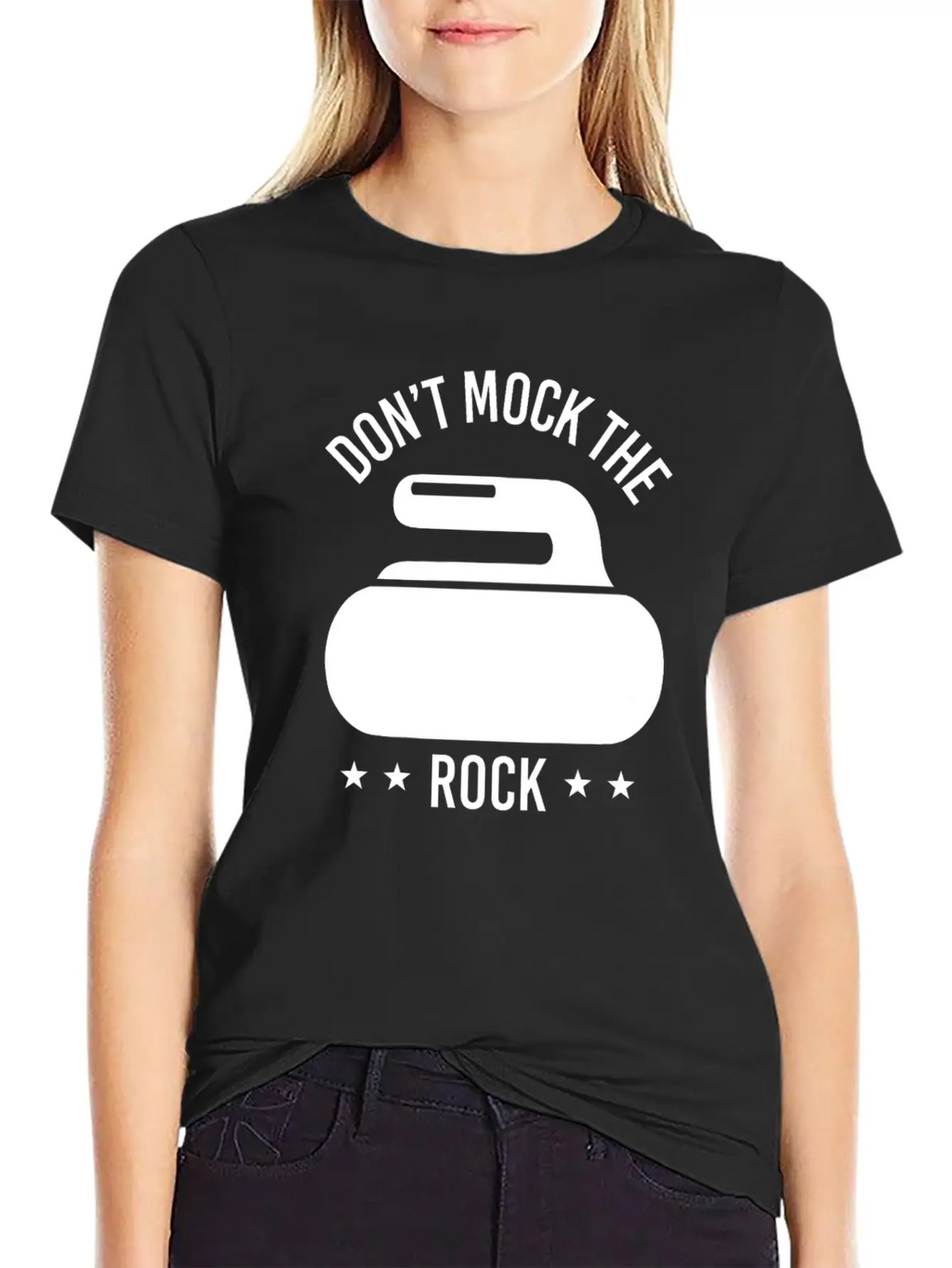 Don't Mock The Rock Curling Curl Geschenk Gift Unisex Short Sleeve Soft Cotton T-Shirt – Casual Everyday Wear