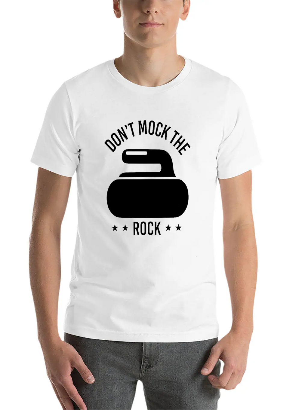 Don't Mock The Rock Curling Curl Geschenk Gift Unisex Short Sleeve Soft Cotton T-Shirt – Casual Everyday Wear