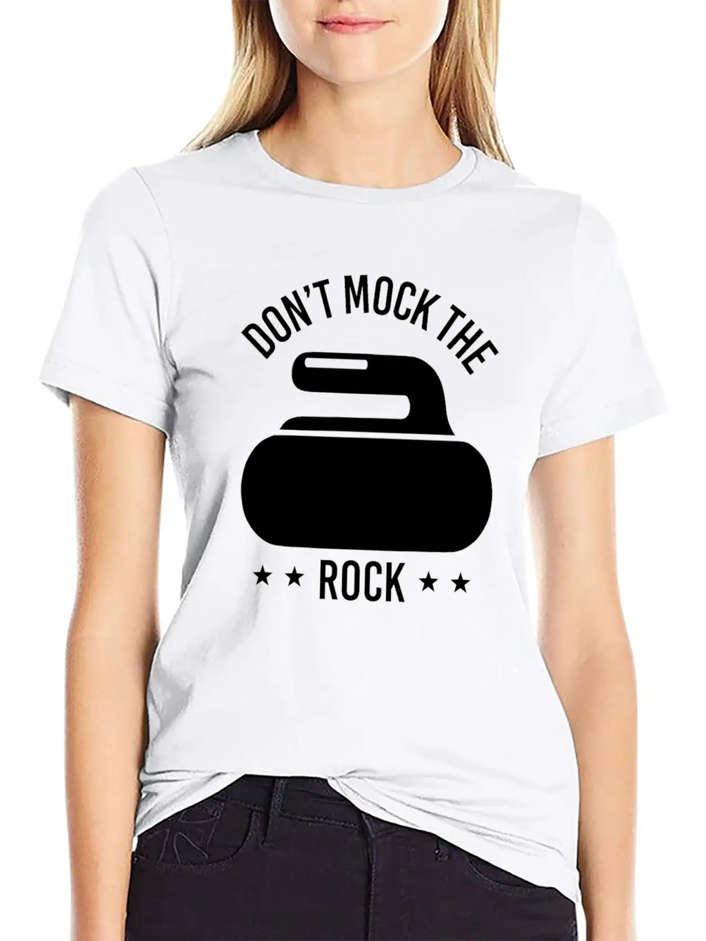 Don't Mock The Rock Curling Curl Geschenk Gift Unisex Short Sleeve Soft Cotton T-Shirt – Casual Everyday Wear