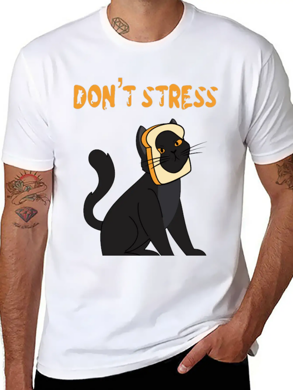 Don't Stress Meowt Casual Graphic T-Shirt – Simple And Comfortable Daily Wear