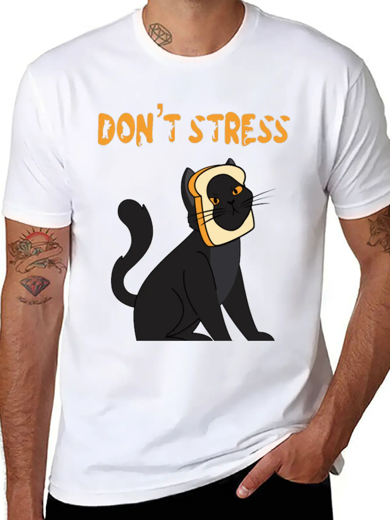 Don't Stress Meowt Casual Graphic T-Shirt – Simple And Comfortable Daily Wear