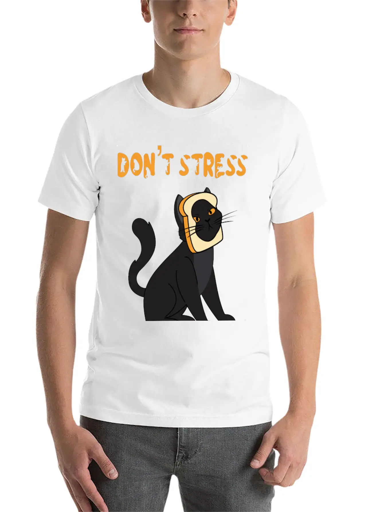 Don't Stress Meowt Casual Graphic T-Shirt – Simple And Comfortable Daily Wear