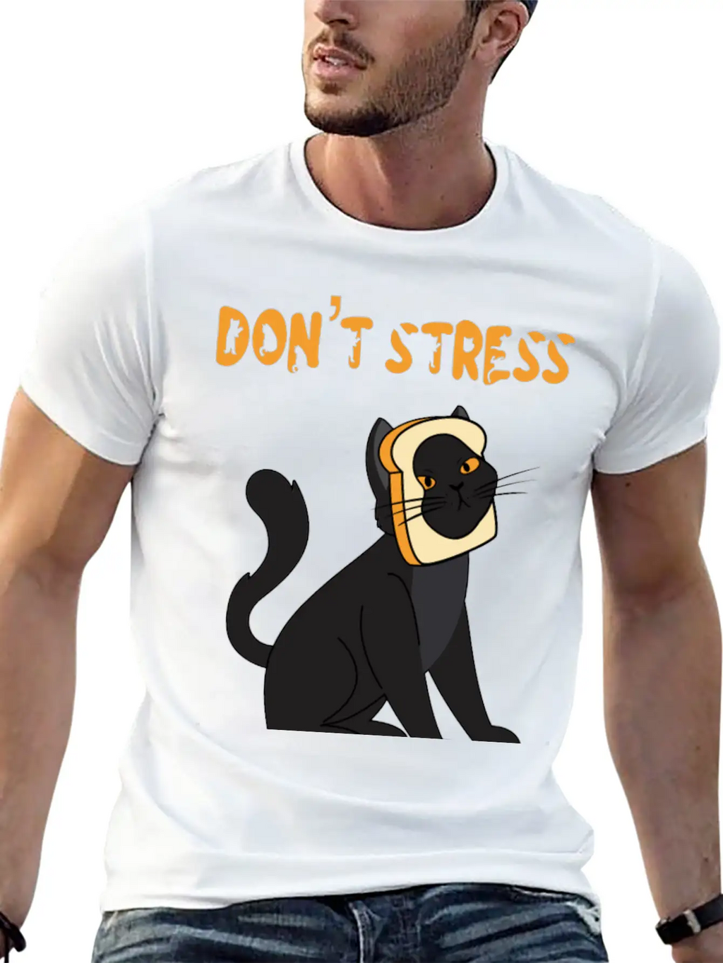 Don't Stress Meowt Casual Graphic T-Shirt – Simple And Comfortable Daily Wear