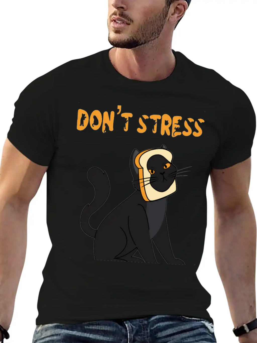 Don't Stress Meowt Casual Graphic T-Shirt – Simple And Comfortable Daily Wear