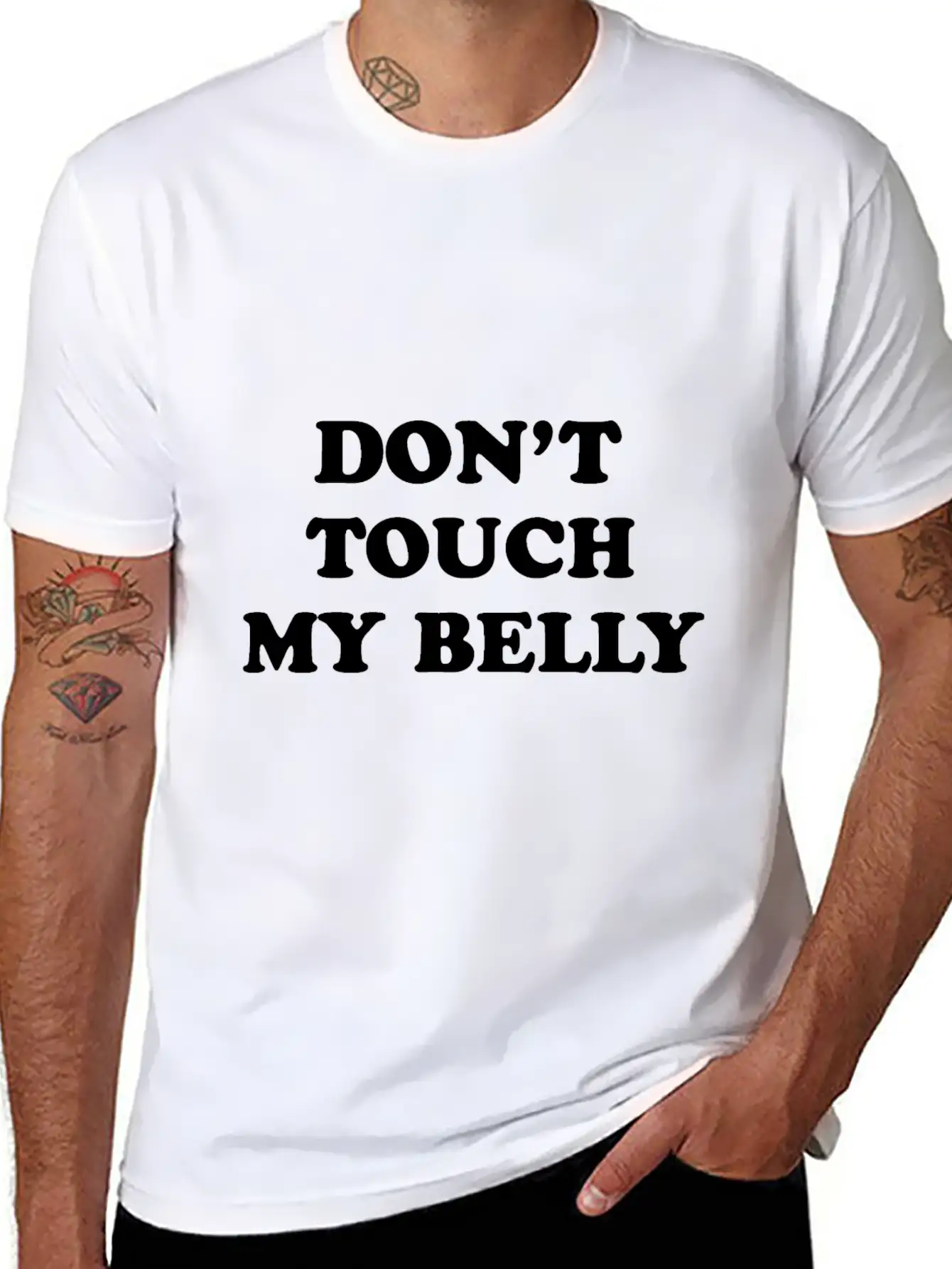 Don't Touch My Belly Unisex Casual T-Shirt – Clean Design For Daily Comfort