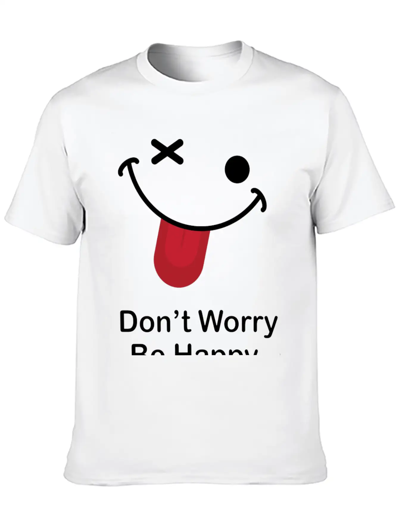 Don't Worry Be Happy Breathable Graphic T-Shirt – Perfect For Casual Days