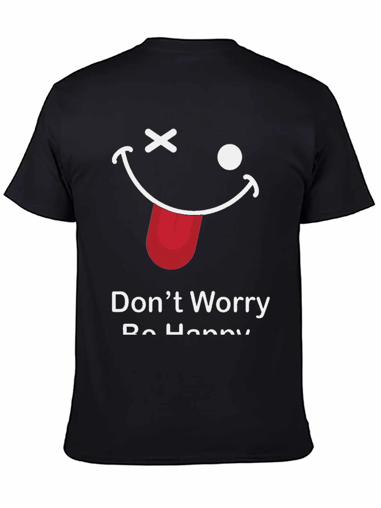 Don't Worry Be Happy Breathable Graphic T-Shirt – Perfect For Casual Days