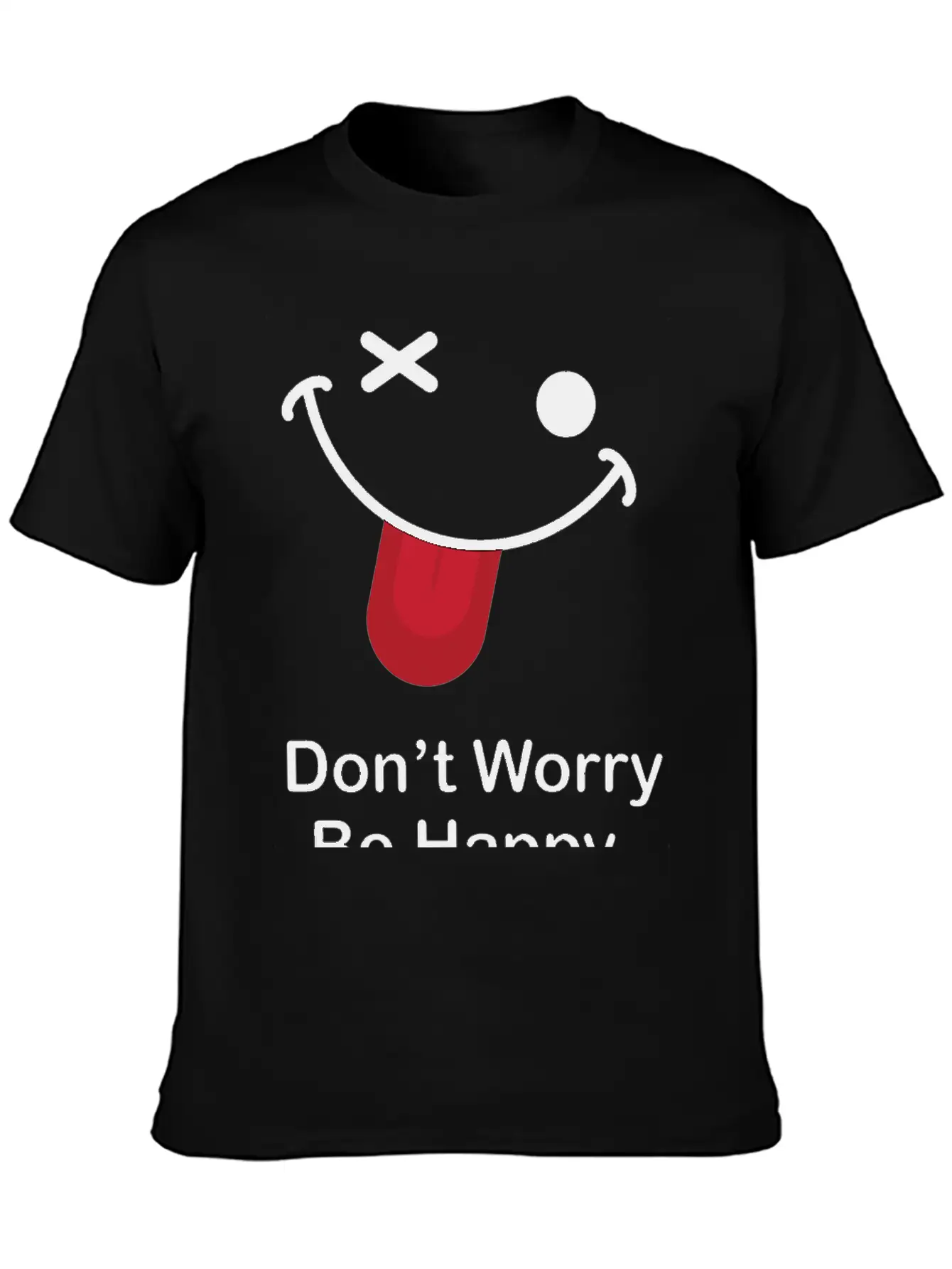 Don't Worry Be Happy Breathable Graphic T-Shirt – Perfect For Casual Days