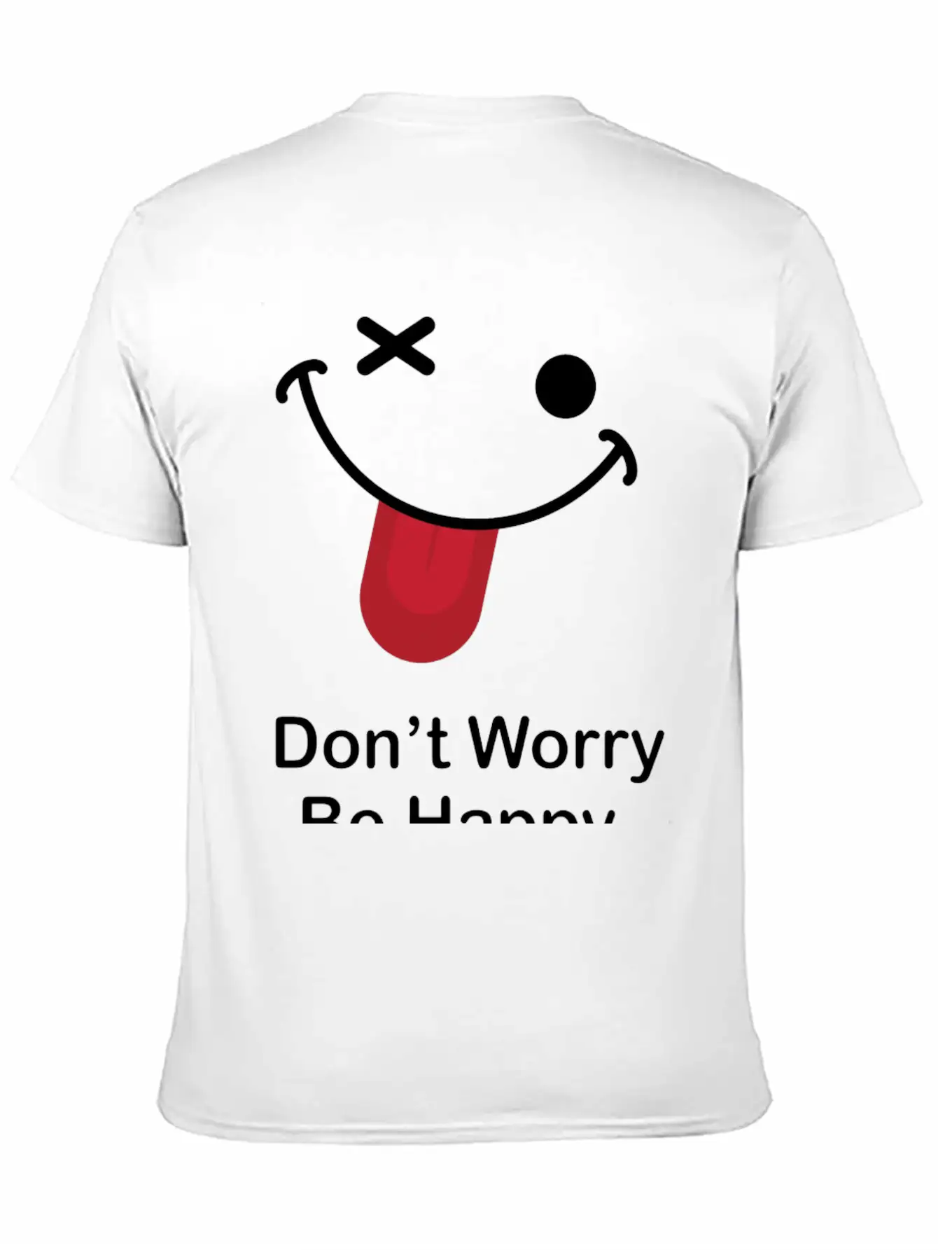 Don't Worry Be Happy Breathable Graphic T-Shirt – Perfect For Casual Days