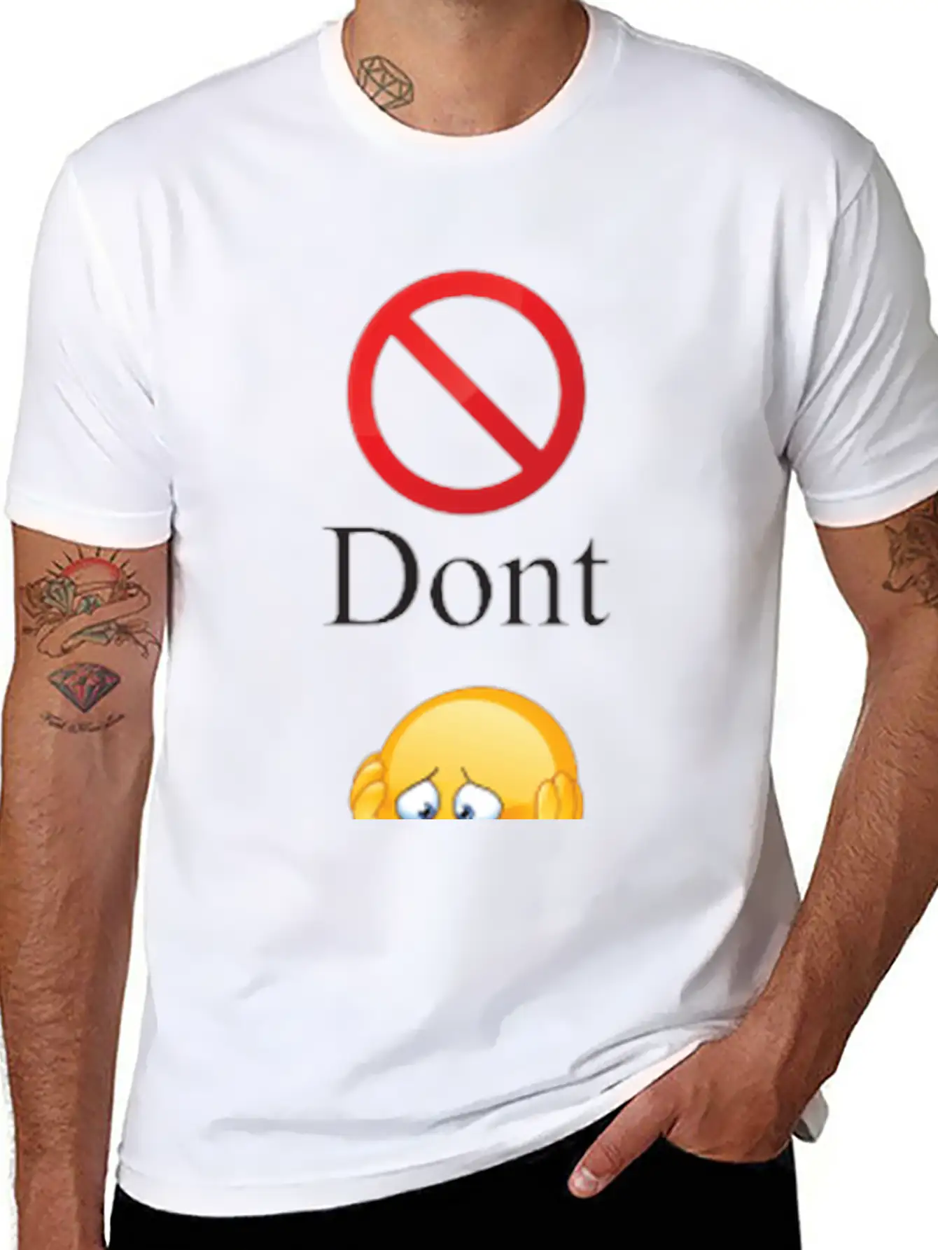 Dont Worry Be Happy Essential Cotton Tee For Daily Outfits – Unisex Style