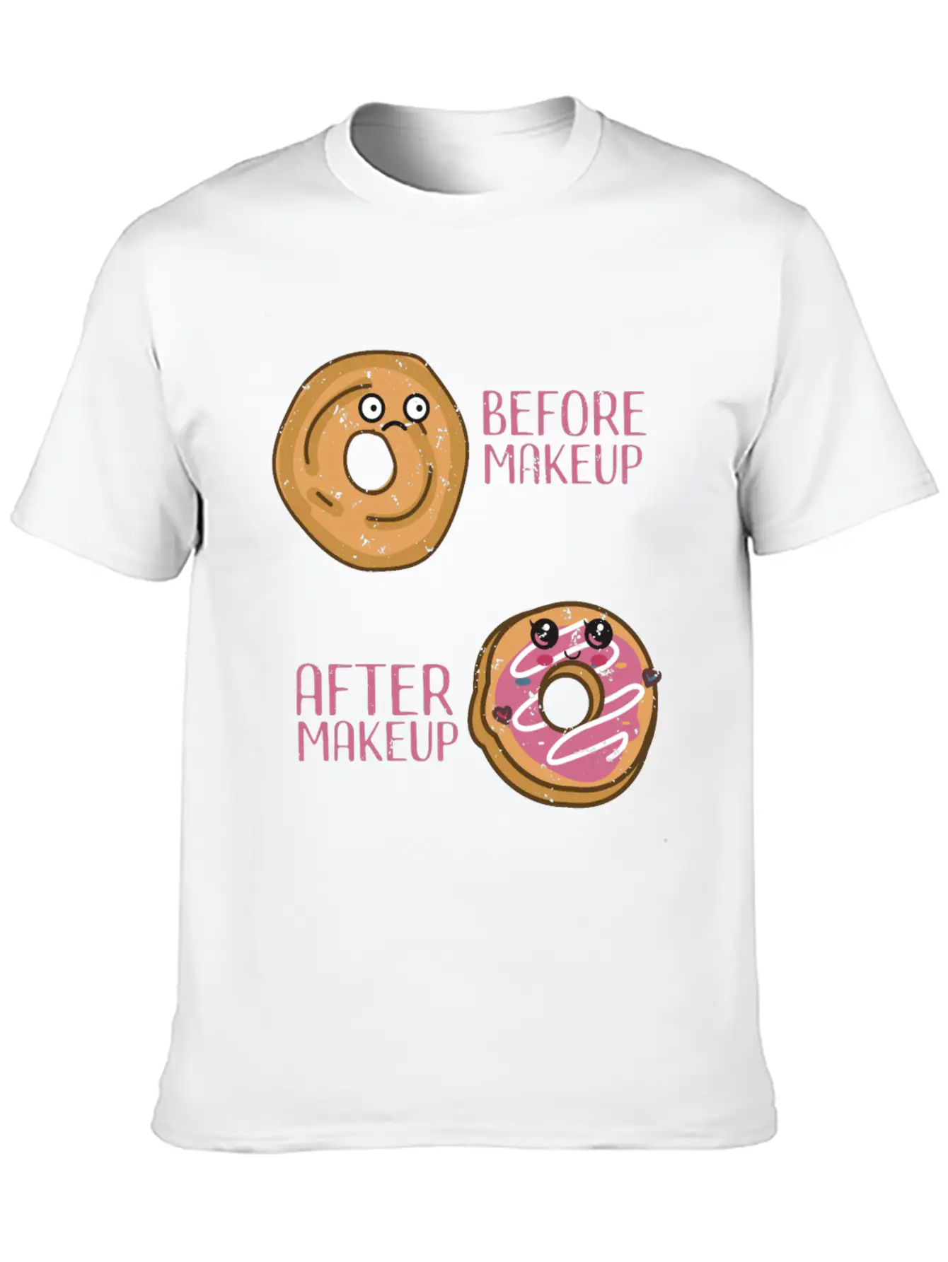 Donut Design For A Makeup Lover Casual Graphic T-Shirt – Simple And Comfortable Daily Wear