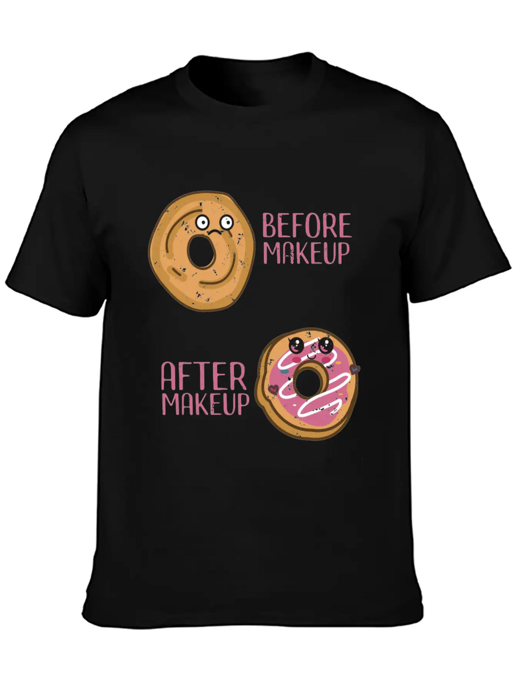 Donut Design For A Makeup Lover Casual Graphic T-Shirt – Simple And Comfortable Daily Wear