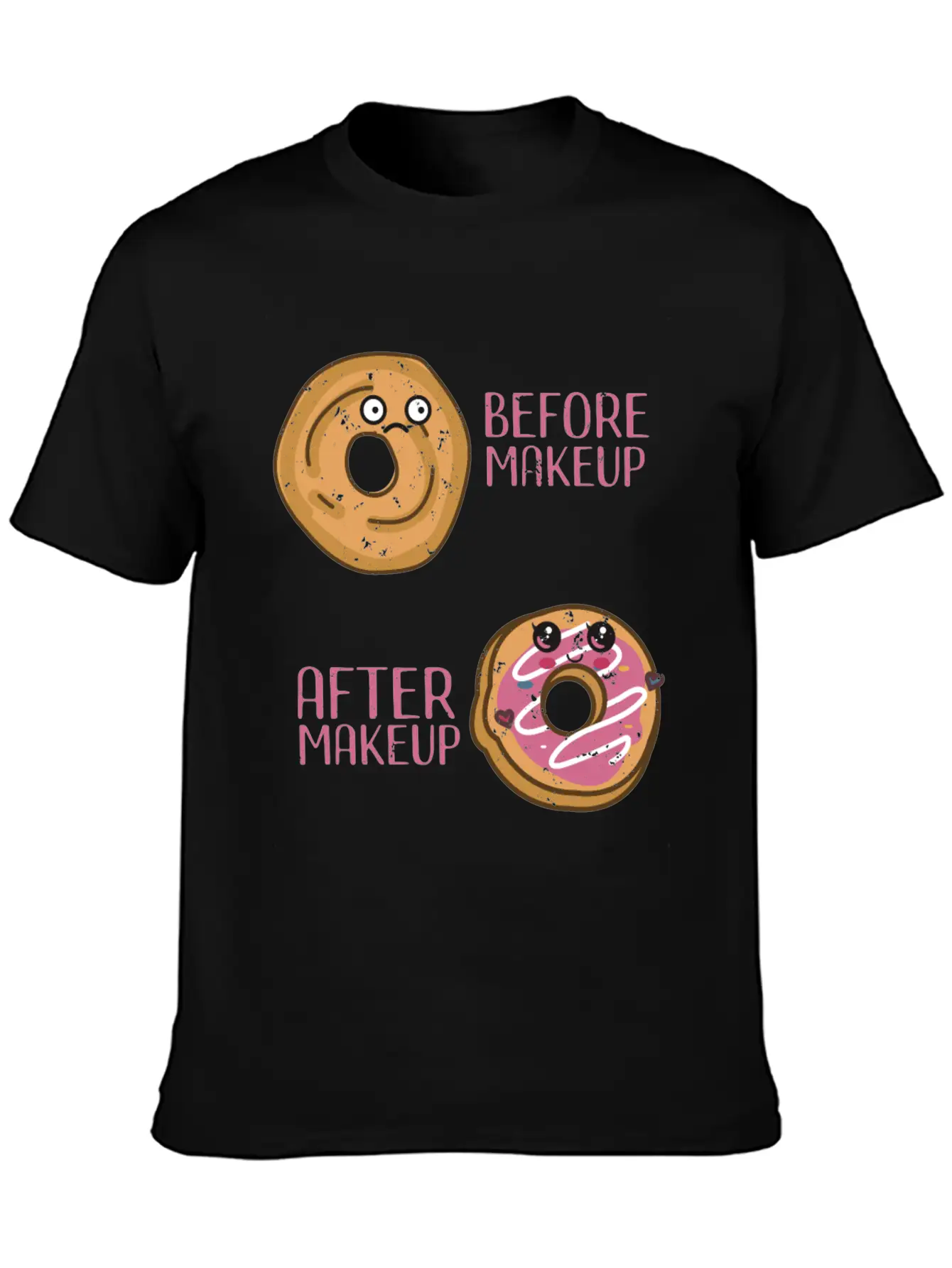 Donut Design For A Makeup Lover Casual Graphic T-Shirt – Simple And Comfortable Daily Wear