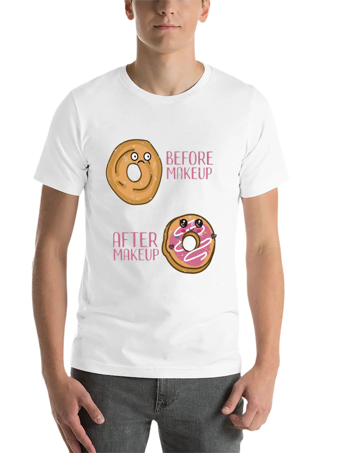 Donut Design For A Makeup Lover Casual Graphic T-Shirt – Simple And Comfortable Daily Wear