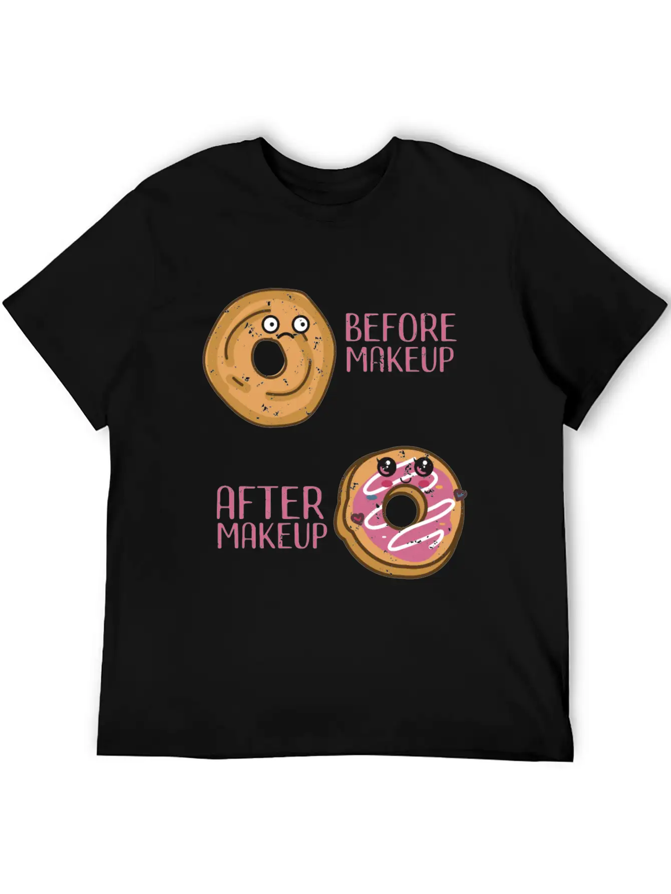 Donut Design For A Makeup Lover Casual Graphic T-Shirt – Simple And Comfortable Daily Wear