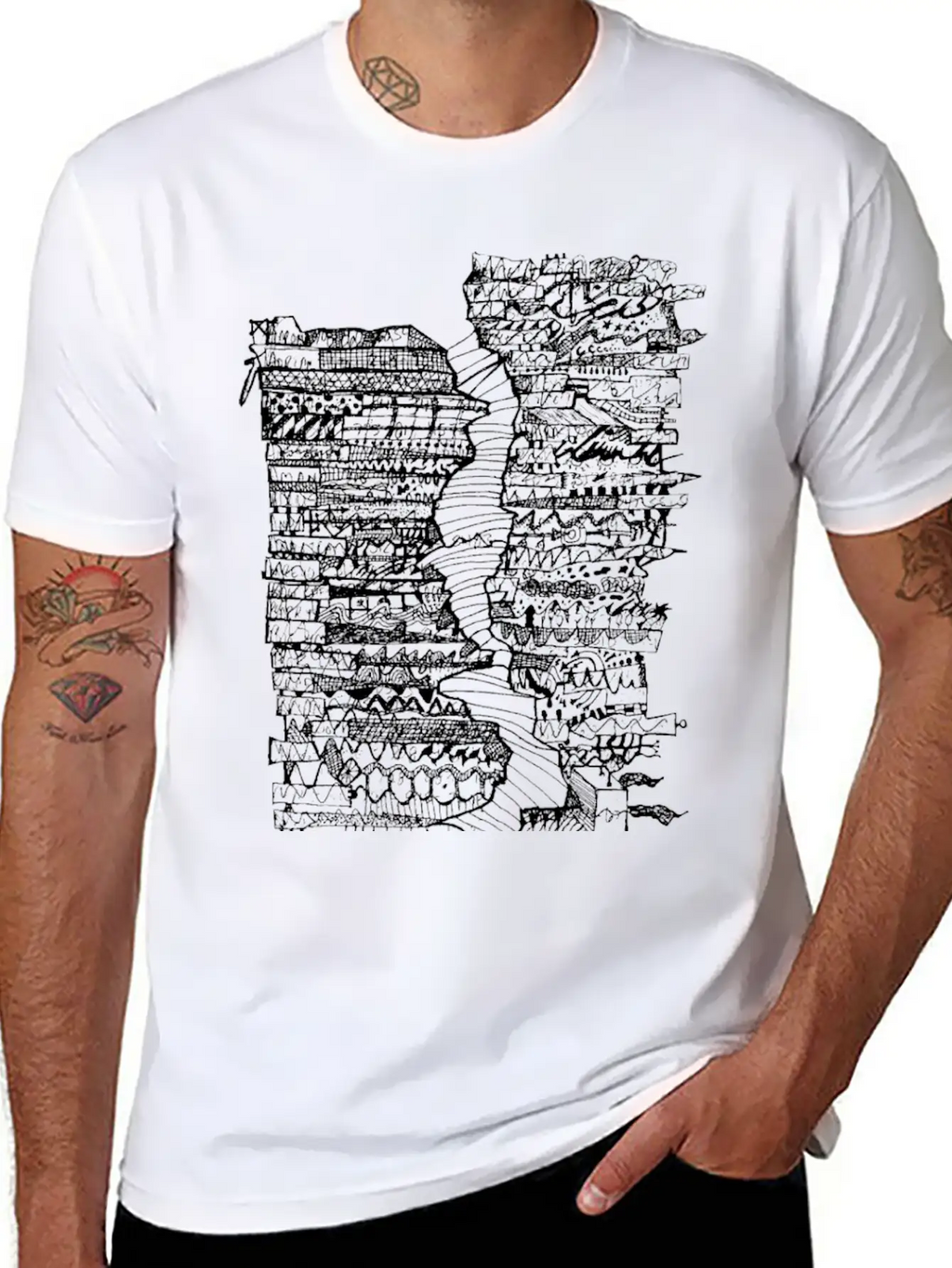 Doodle Tube WHT Unisex Casual T-Shirt – Clean Design For Daily Comfort