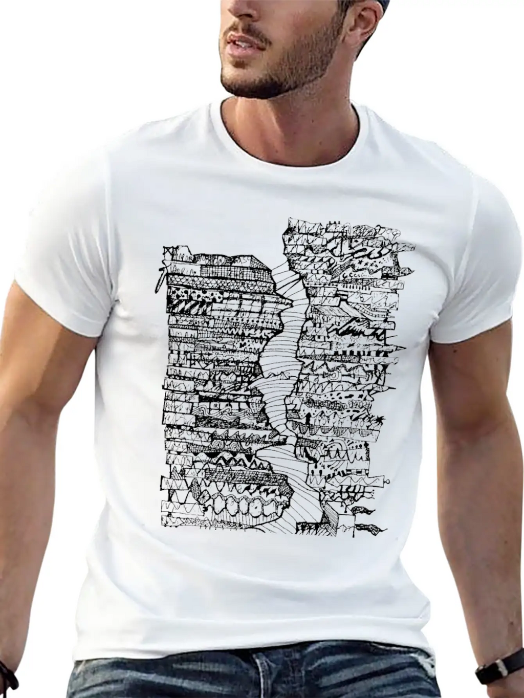Doodle Tube WHT Unisex Casual T-Shirt – Clean Design For Daily Comfort