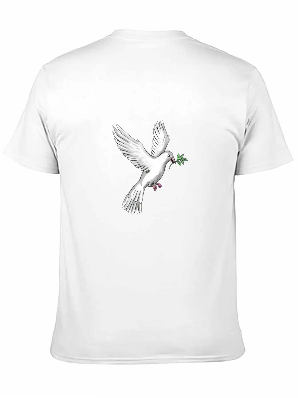 Dove Olive Leaf Tattoo Unisex Casual T-Shirt – Clean Design For Daily Comfort