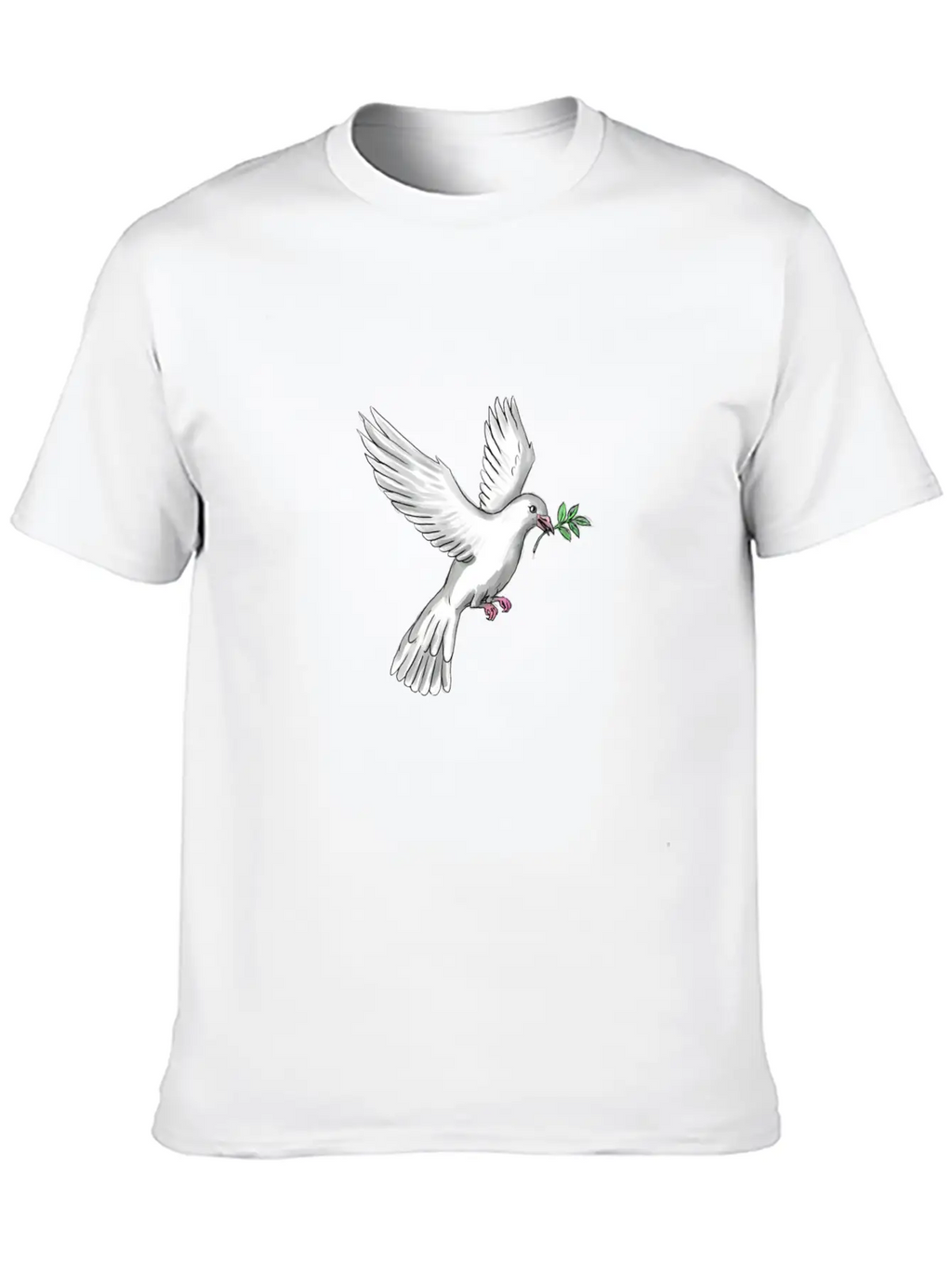 Dove Olive Leaf Tattoo Unisex Casual T-Shirt – Clean Design For Daily Comfort