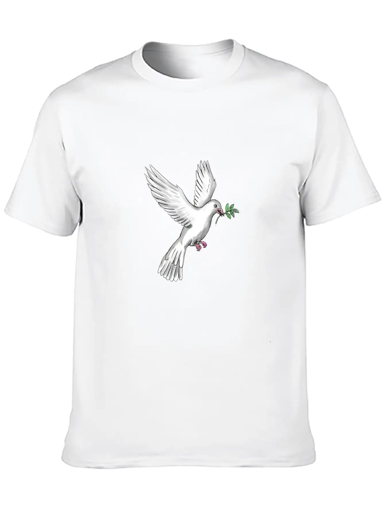 Dove Olive Leaf Tattoo Unisex Casual T-Shirt – Clean Design For Daily Comfort