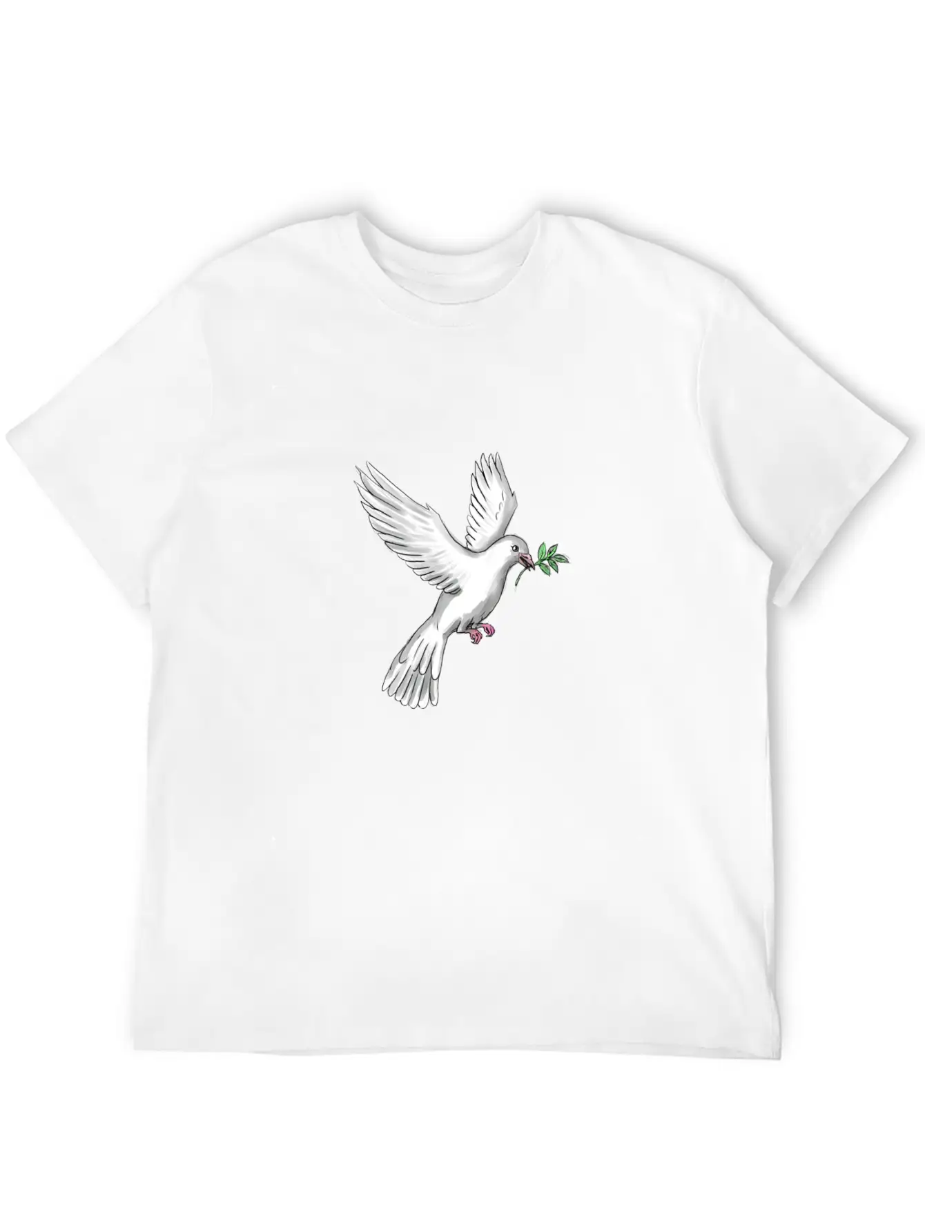 Dove Olive Leaf Tattoo Unisex Casual T-Shirt – Clean Design For Daily Comfort