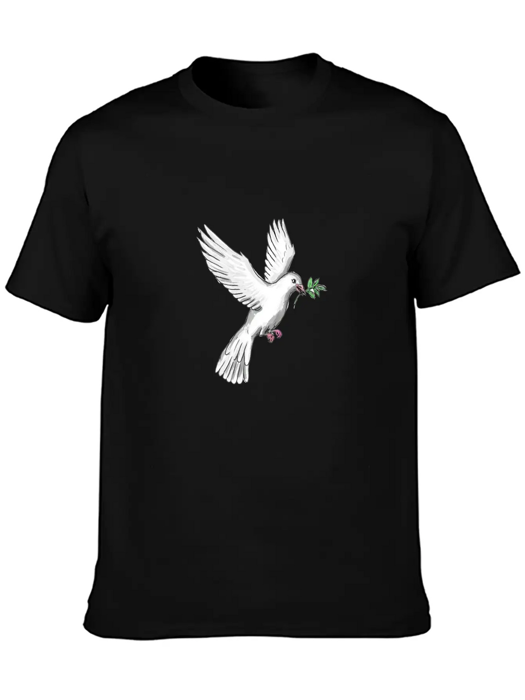 Dove Olive Leaf Tattoo Unisex Casual T-Shirt – Clean Design For Daily Comfort