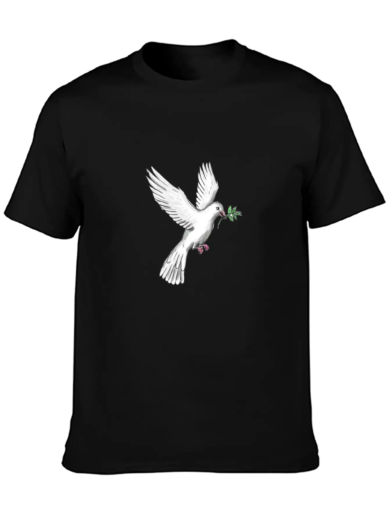 Dove Olive Leaf Tattoo Unisex Casual T-Shirt – Clean Design For Daily Comfort