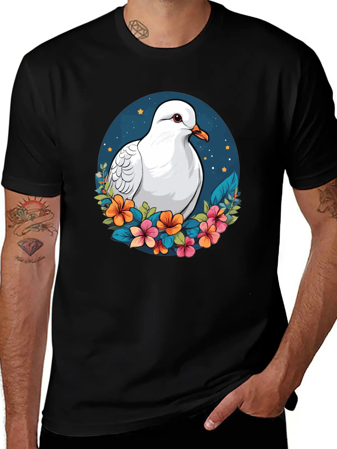 Dove Unisex Short Sleeve Soft Cotton T-Shirt – Casual Everyday Wear