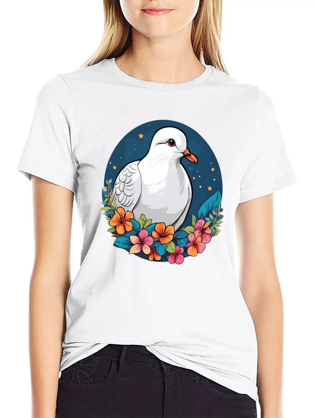 Dove Unisex Short Sleeve Soft Cotton T-Shirt – Casual Everyday Wear