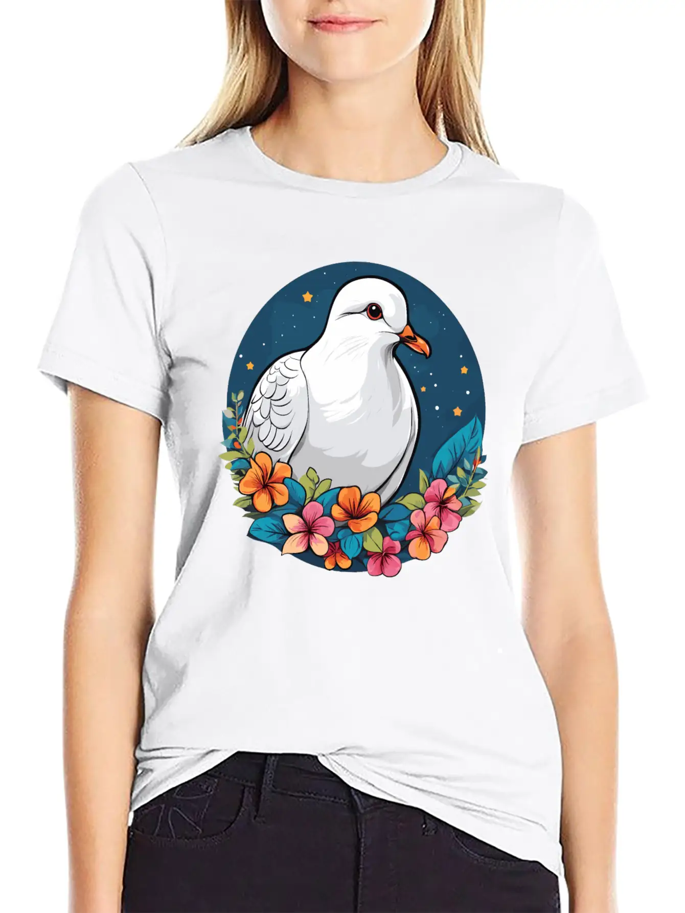 Dove Unisex Short Sleeve Soft Cotton T-Shirt – Casual Everyday Wear