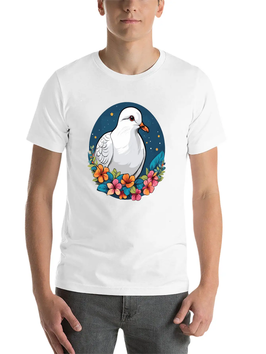 Dove Unisex Short Sleeve Soft Cotton T-Shirt – Casual Everyday Wear