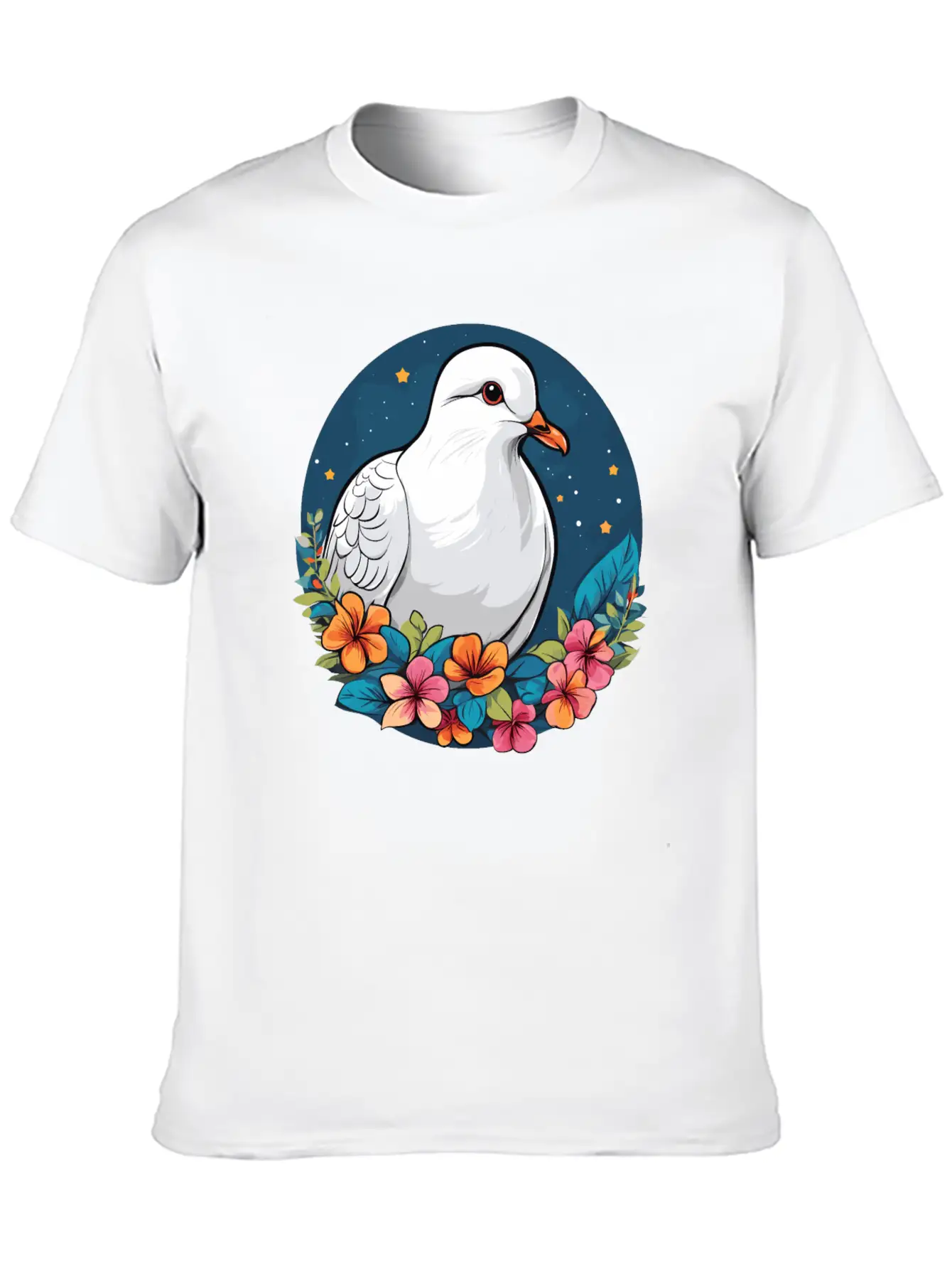 Dove Unisex Short Sleeve Soft Cotton T-Shirt – Casual Everyday Wear