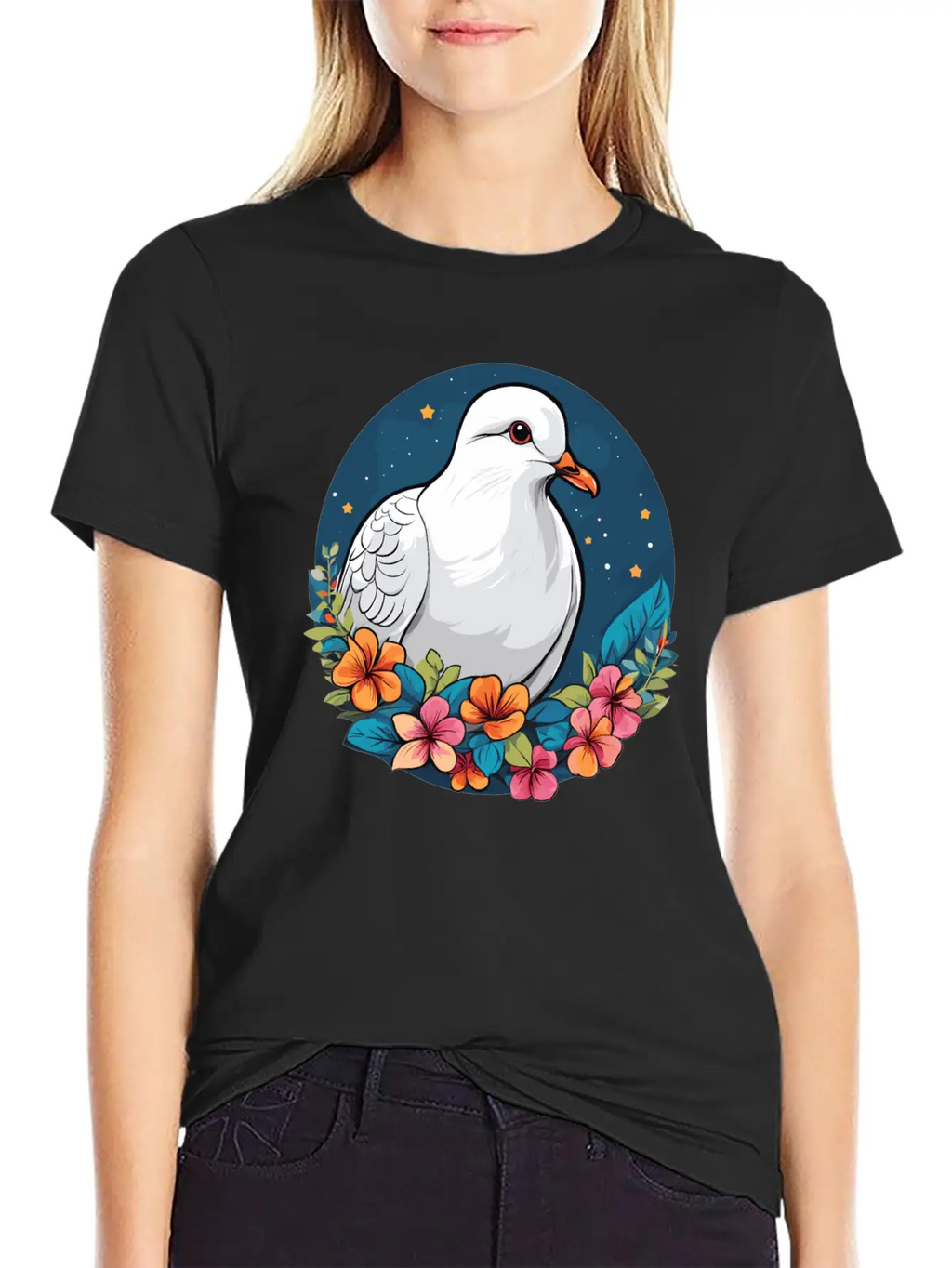 Dove Unisex Short Sleeve Soft Cotton T-Shirt – Casual Everyday Wear