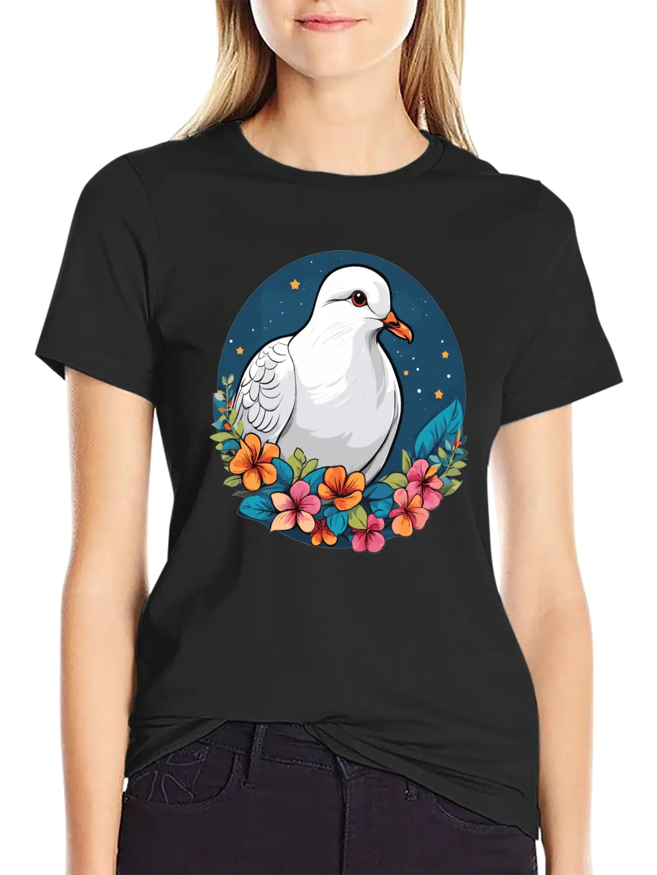 Dove Unisex Short Sleeve Soft Cotton T-Shirt – Casual Everyday Wear